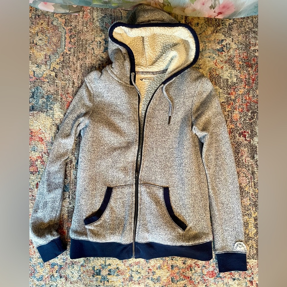 Roxy White and Blue Fleece Jacket